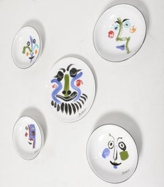 Pablo Picasso "Face" Bowls and Plate Great Wall Mounted Modern Art