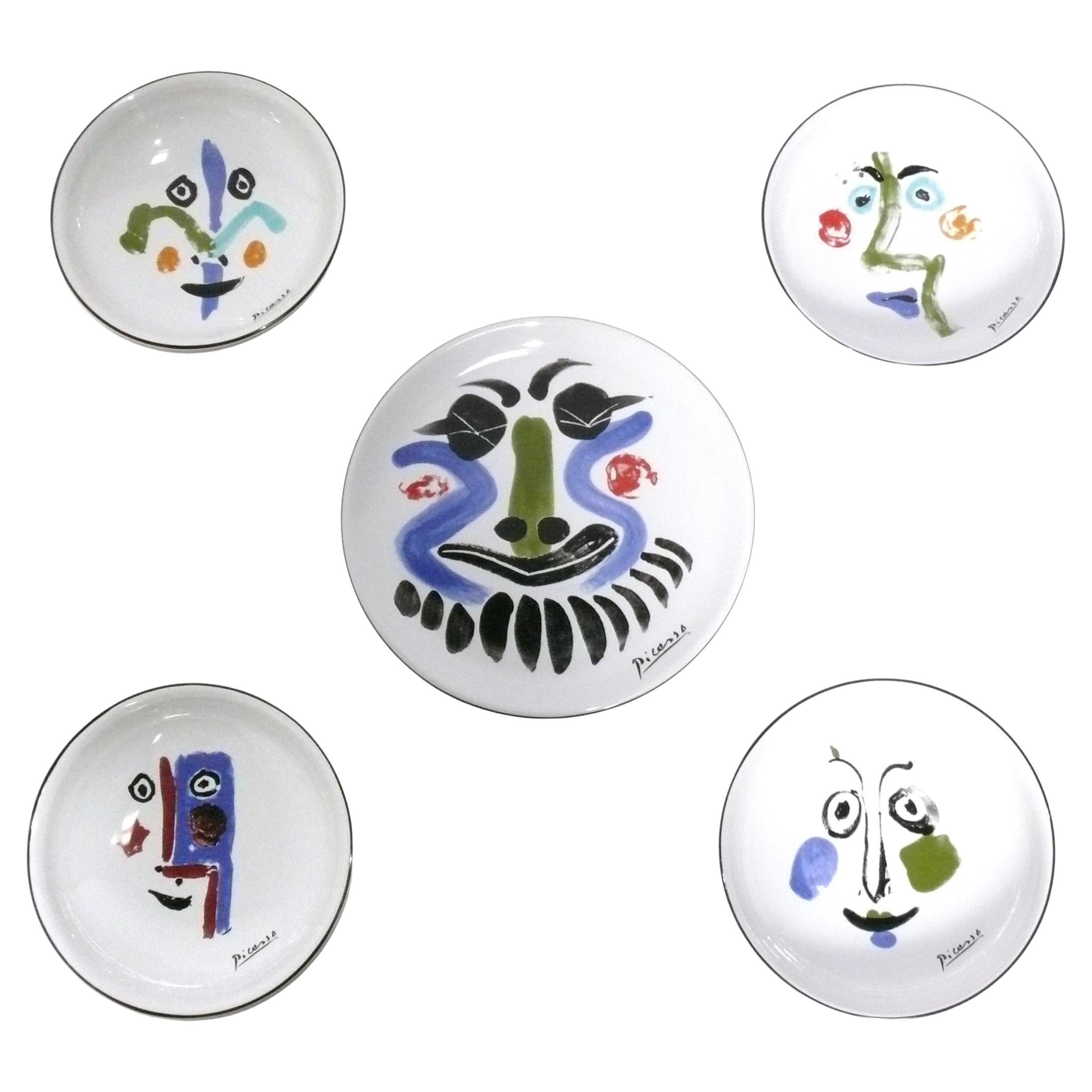 Pablo Picasso "Face" Bols et Assiettes Grandes Art Moderne Mural en vente