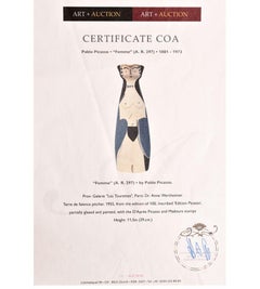 Pablo Picasso Madoura Femme Sculpture Pitcher Ewer Vase AR 297 Painted Ceramic