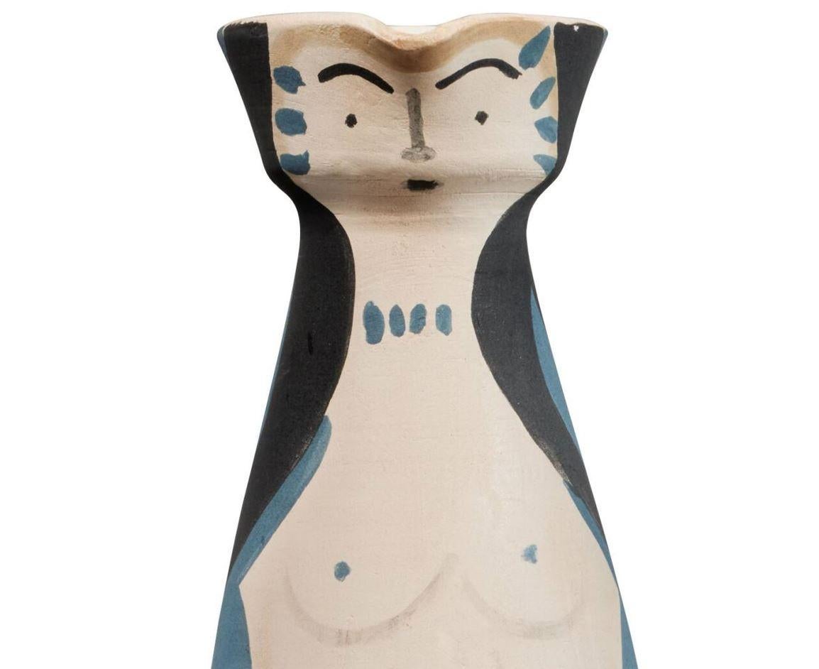 Ceramica Pablo Picasso Madoura Femme Sculpture Pitcher Ewer Vase AR 297 Painted Ceramic in vendita