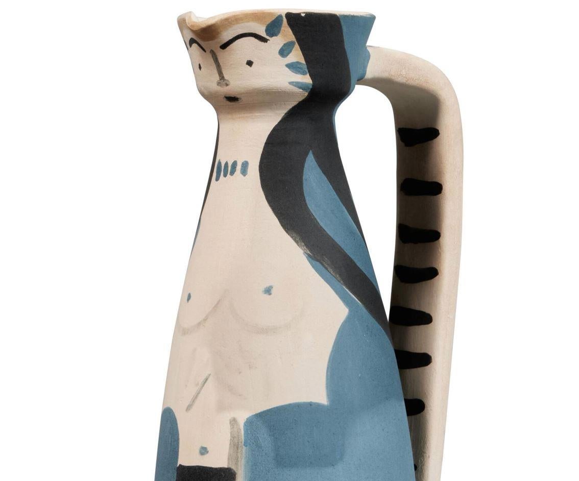 Pablo Picasso Madoura Femme Sculpture Pitcher Ewer Vase AR 297 Painted Ceramic in vendita 1