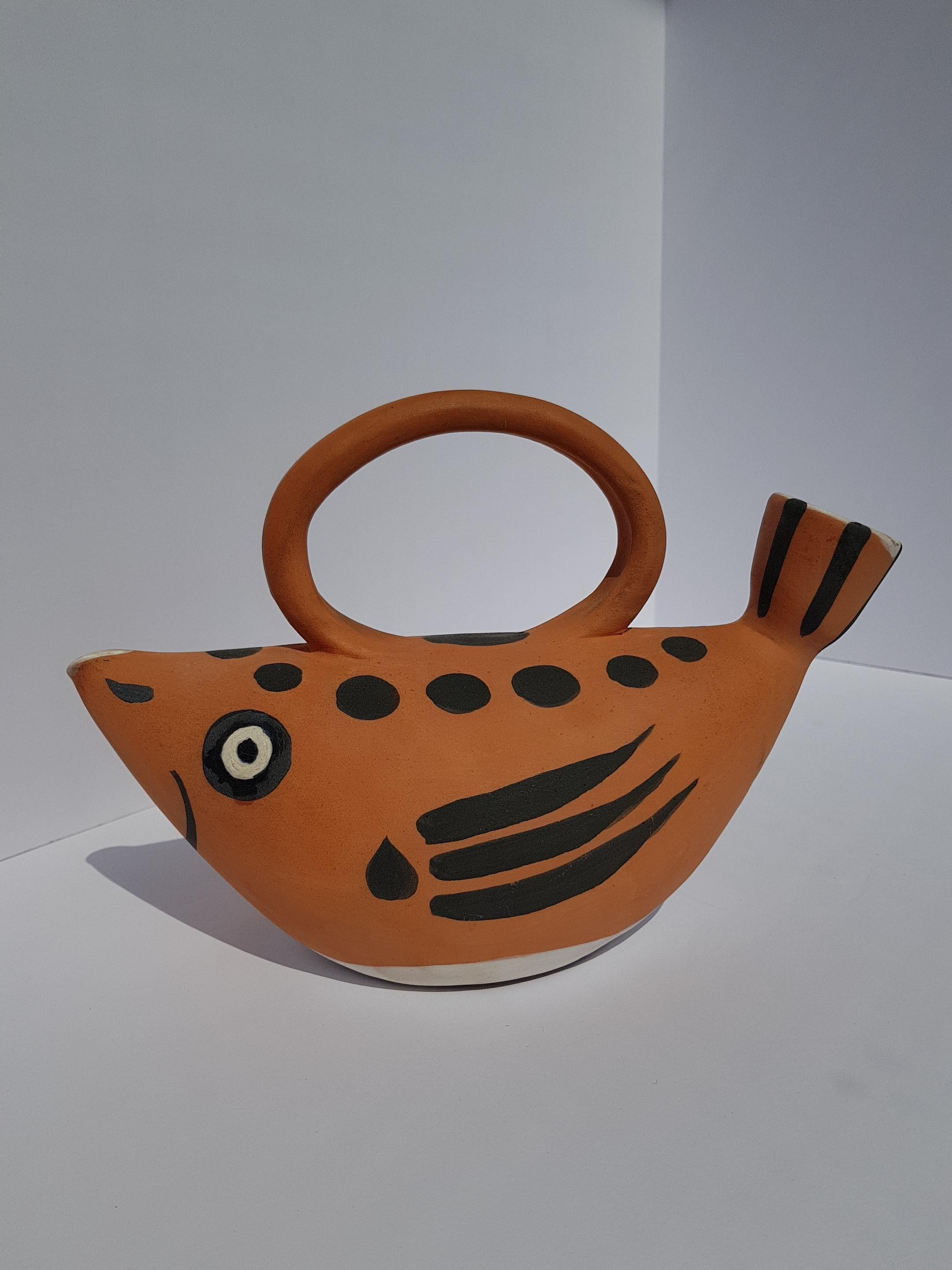 Milieu du XXe siècle Pichet Poisson Madoura Ceramics en édition limitée AR 139 de Pablo Picasso en vente