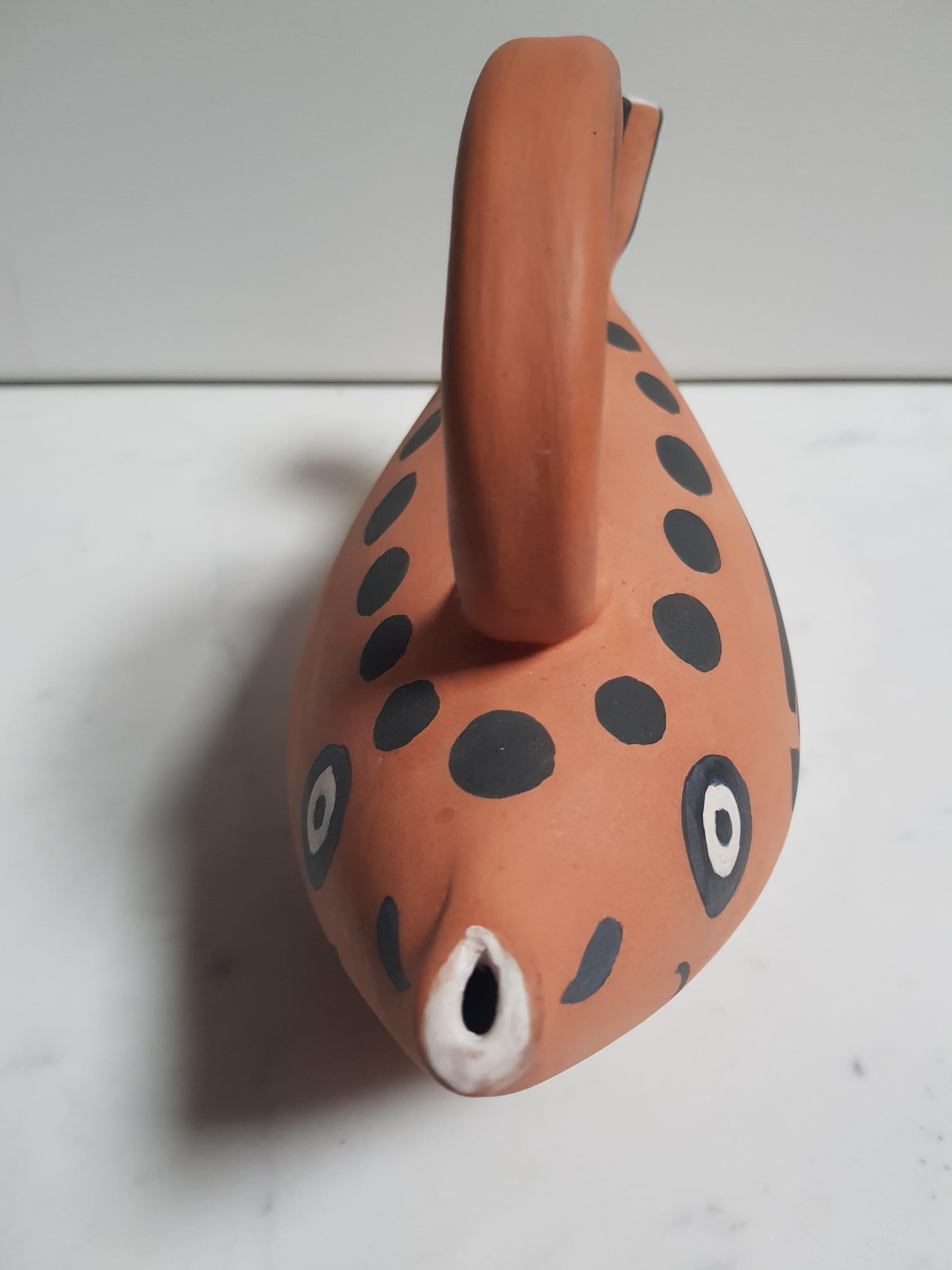 French Pablo Picasso Fish Sujet Poisson Madoura Ceramics Limited Edition Pitcher AR 139 For Sale