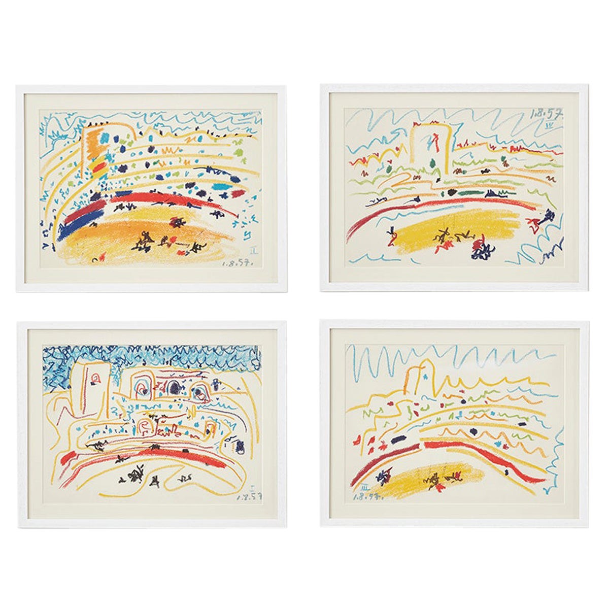 Pablo Picasso, Four Unsigned Prints from the Book of Lithographs 'Toro Y Torero'