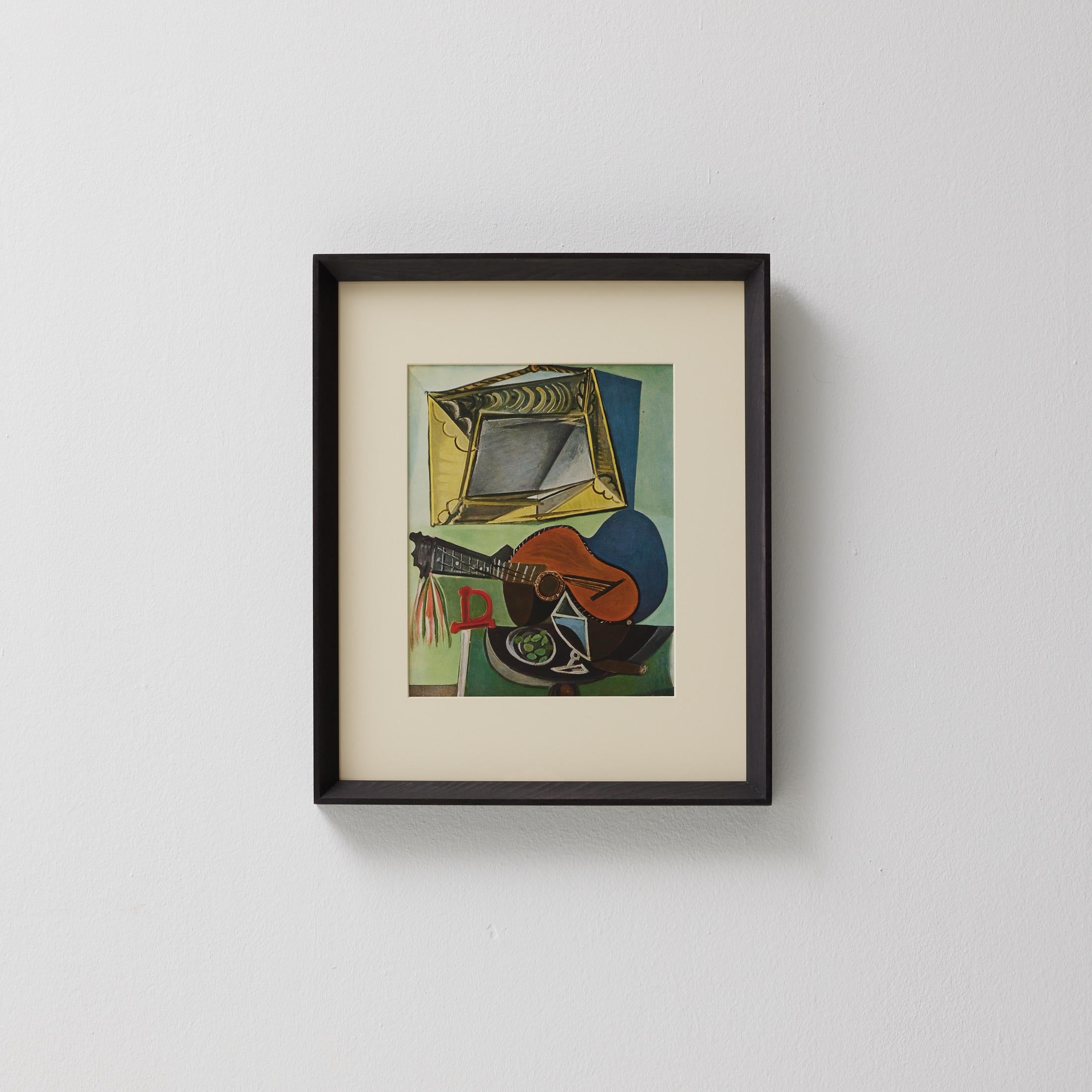 Step into the timeless brilliance of Pablo Picasso with this extraordinary color cliché, expertly edited by Editions du Chêne in Paris, France, in 1943. Adorned by a stunning solid wood frame measuring 54cm in width, 43.5cm in height, and 3.5cm in
