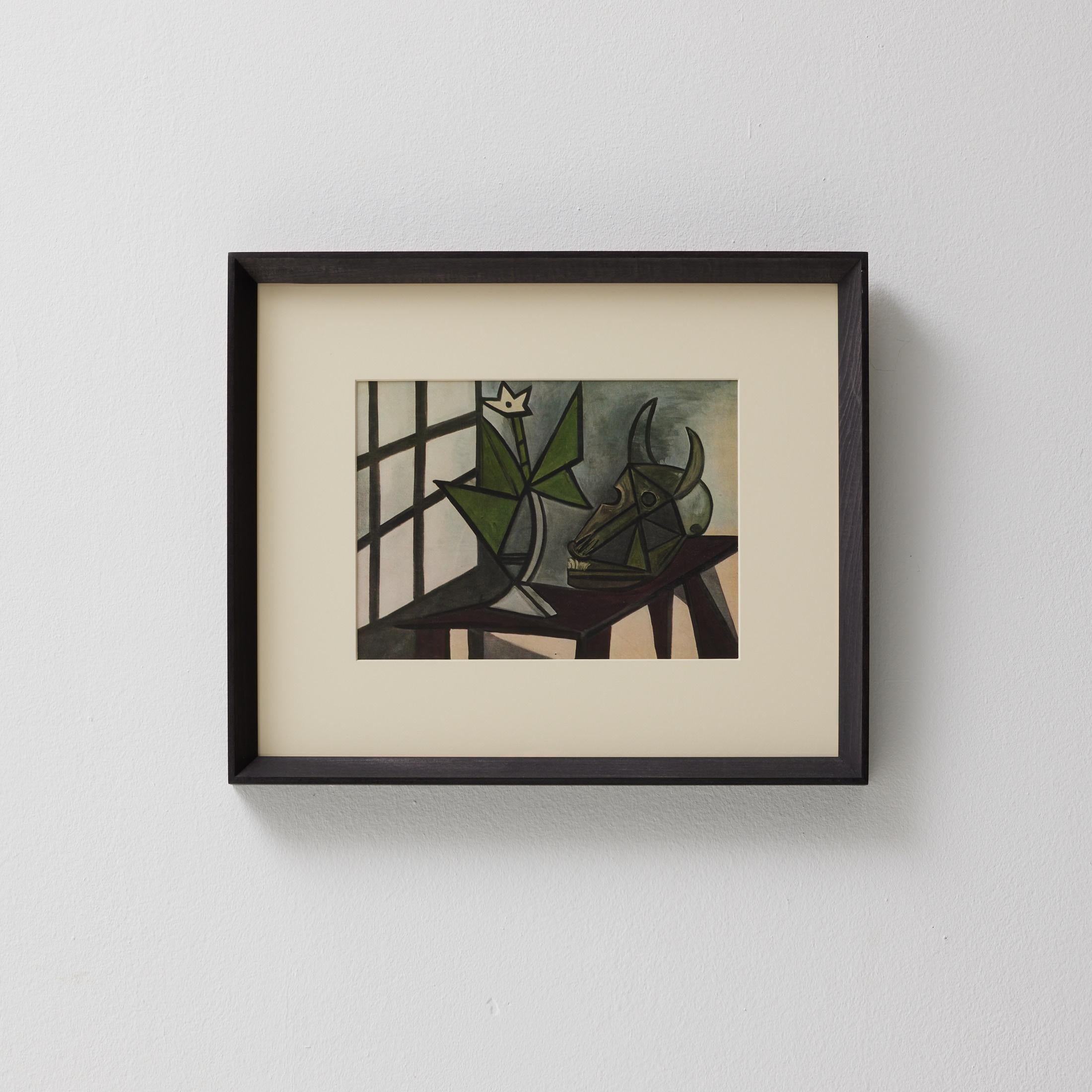 Step into the timeless brilliance of Pablo Picasso with this extraordinary color cliché, expertly edited by Editions du Chêne in Paris, France, in 1943. Adorned by a stunning solid wood frame, this color cliché is not merely a visual delight but a