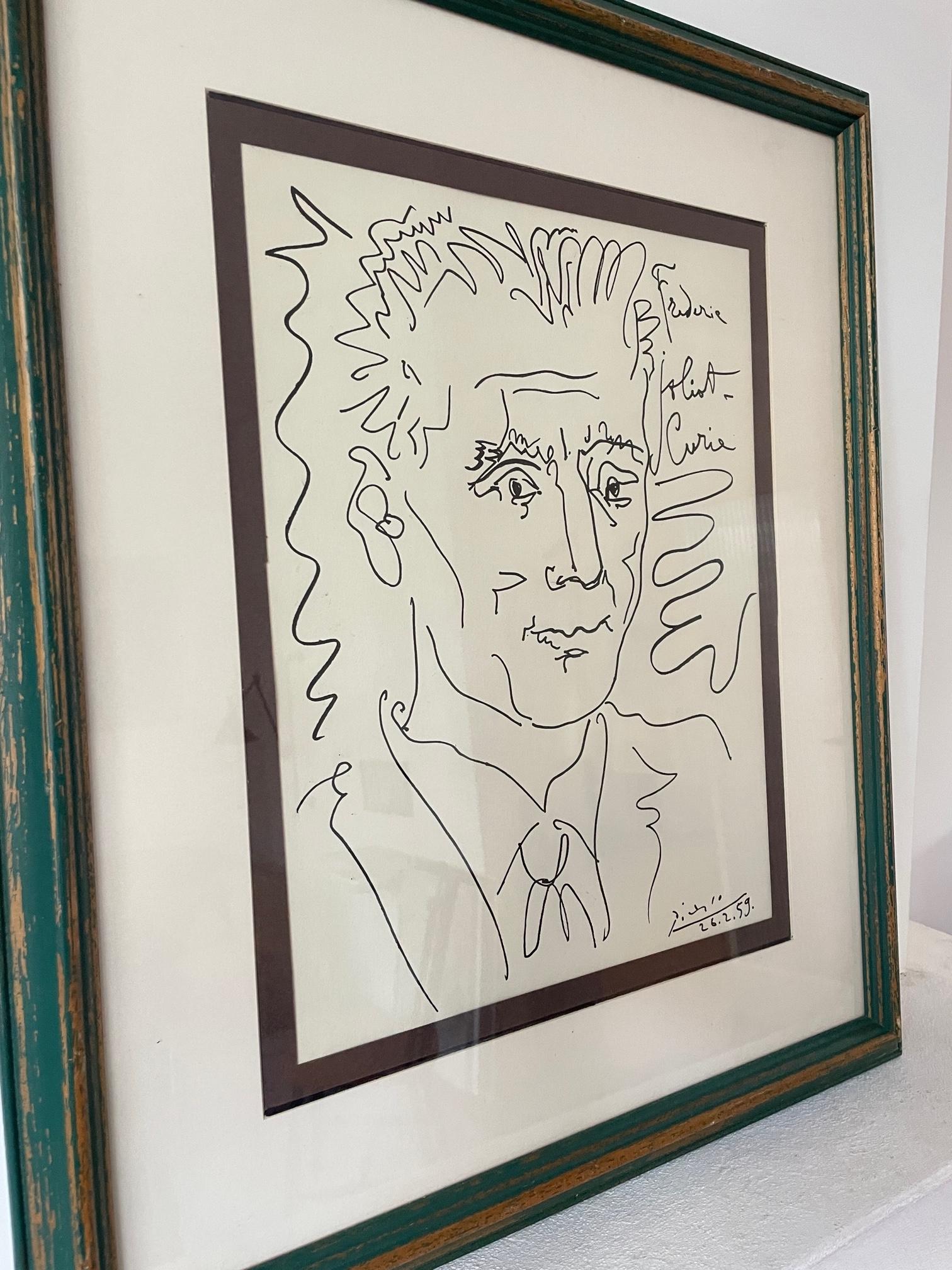 Mid-Century Modern Pablo Picasso – Frederick Joliot- Curie’ – Litho Frienden Der Welt 1959 – Verlag For Sale
