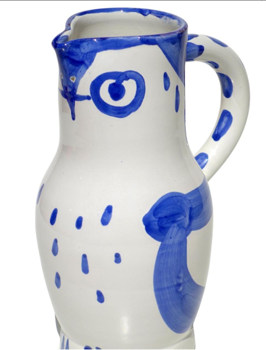 Mid-Century Modern Pablo Picasso, Hibou 1954 Madoura Ceramic Pottery Pitcher Sculpture For Sale