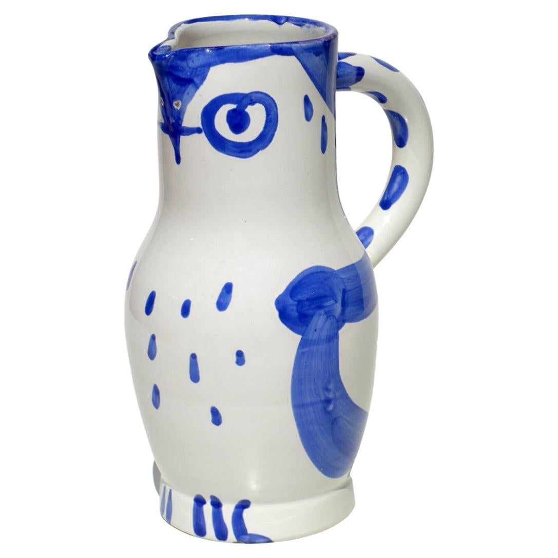 Pablo Picasso, Hibou 1954 Madoura Ceramic Pottery Pitcher Sculpture For Sale