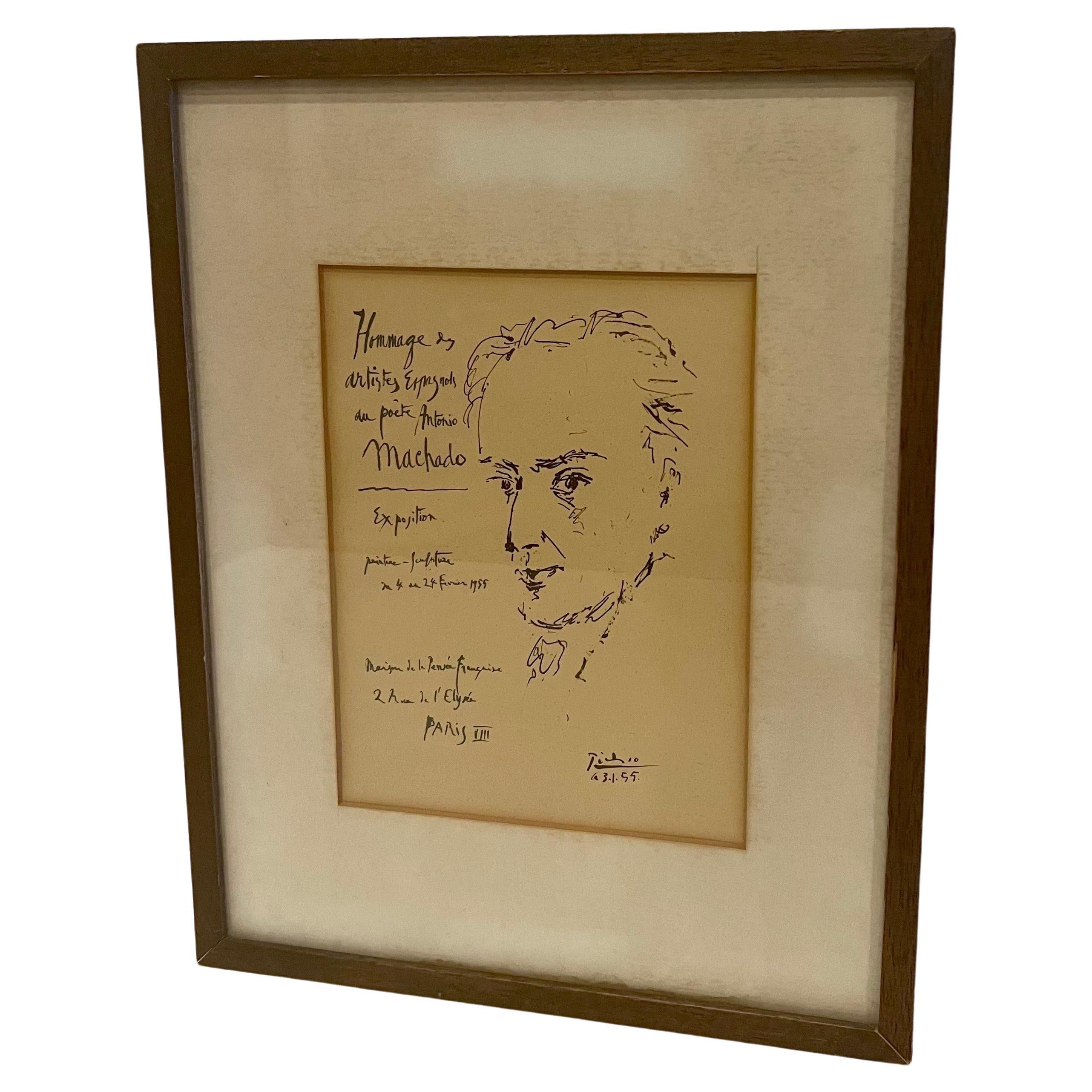 Pablo Picasso Hommage Antonio Machado Framed Lithograph