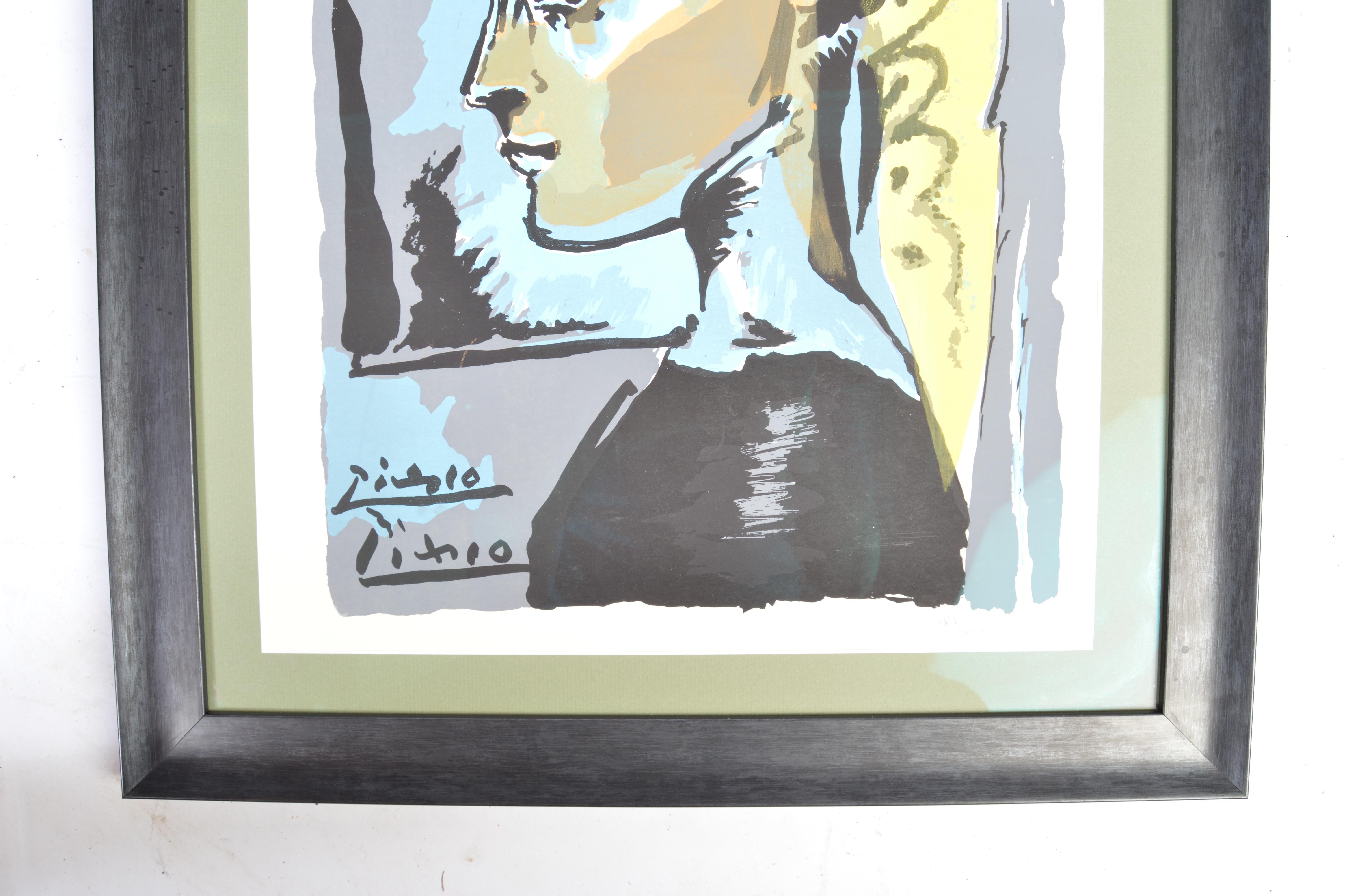 Expressionist Pablo Picasso 'Jacqueline' Lythograph Limited Hand Numbered