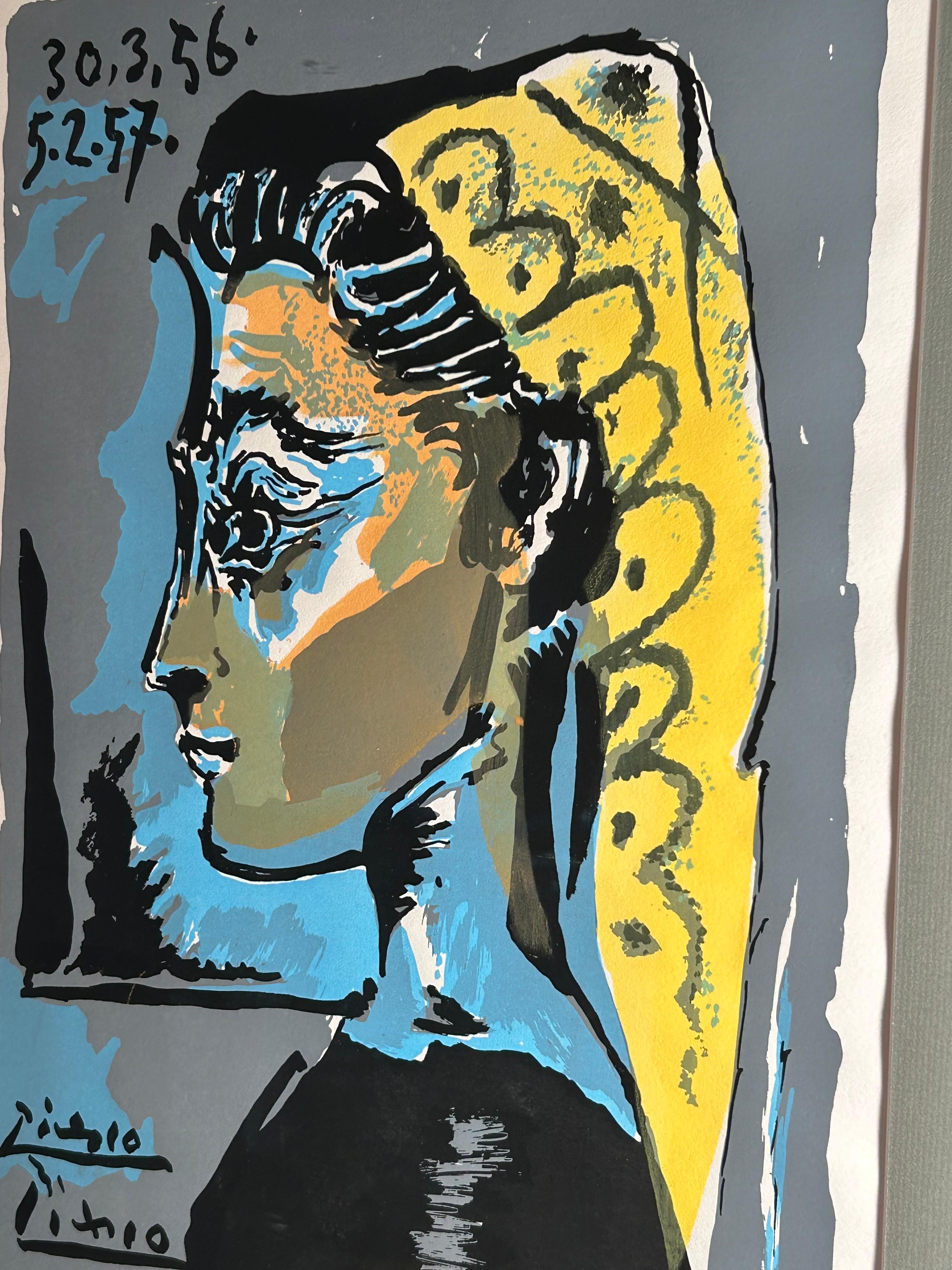 Pablo Picasso „Jacqueline“ Lithographie Limitierte Hand nummeriert (Expressionismus) im Angebot