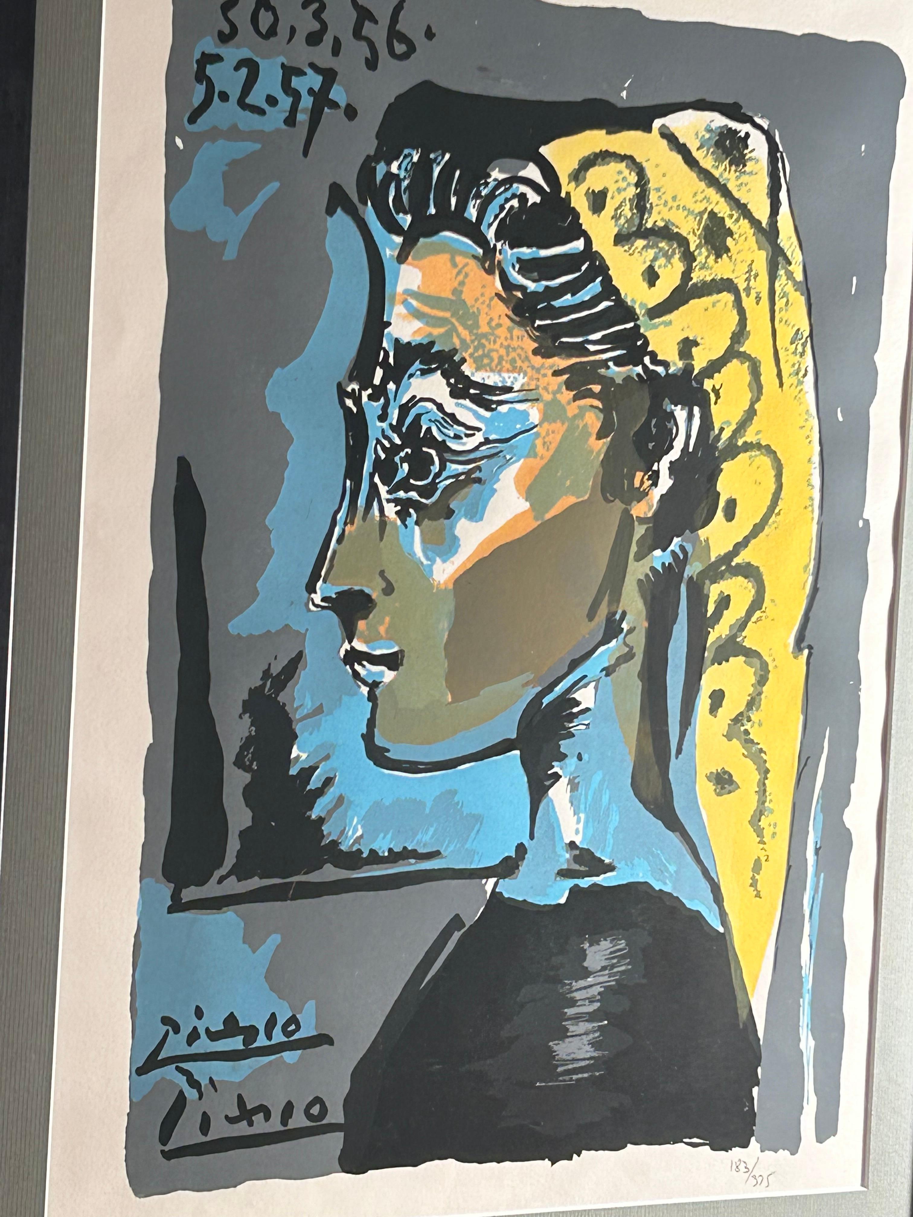 Italian Pablo Picasso 'Jacqueline' Lythograph Limited Hand Numbered For Sale