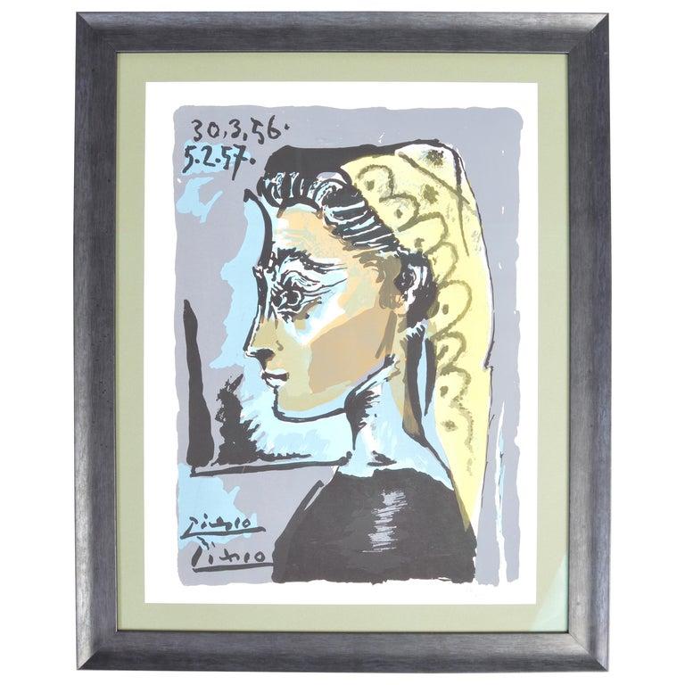 Pablo Picasso 'Jacqueline' Lythograph Limited Hand Numbered For Sale