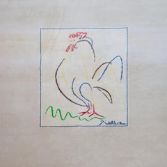 Pablo Picasso Le Coq Wool Carpet Limited Edition 1997