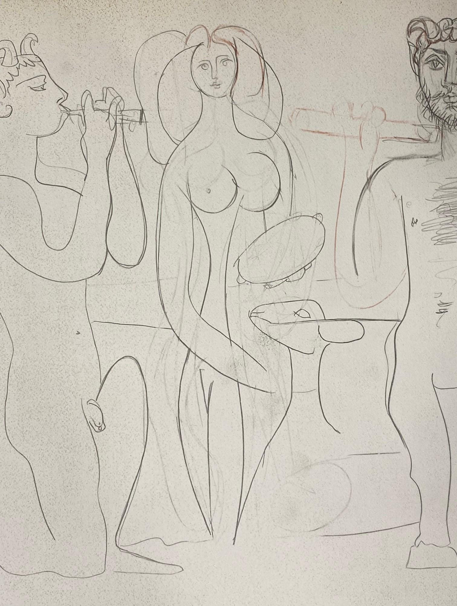 French Pablo Picasso Limited Ed. Lithograph From Portfolio Les Dessins D'Antibes, 1958 For Sale