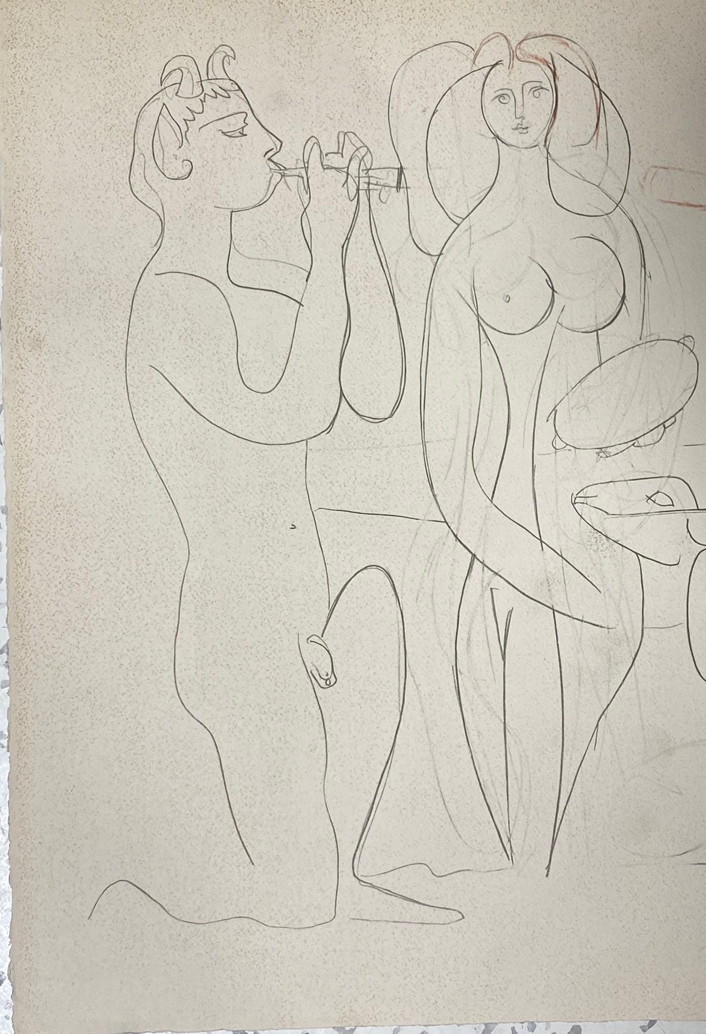 Pablo Picasso Limited Ed. Lithograph From Portfolio Les Dessins D'Antibes, 1958 In Good Condition For Sale In Studio City, CA