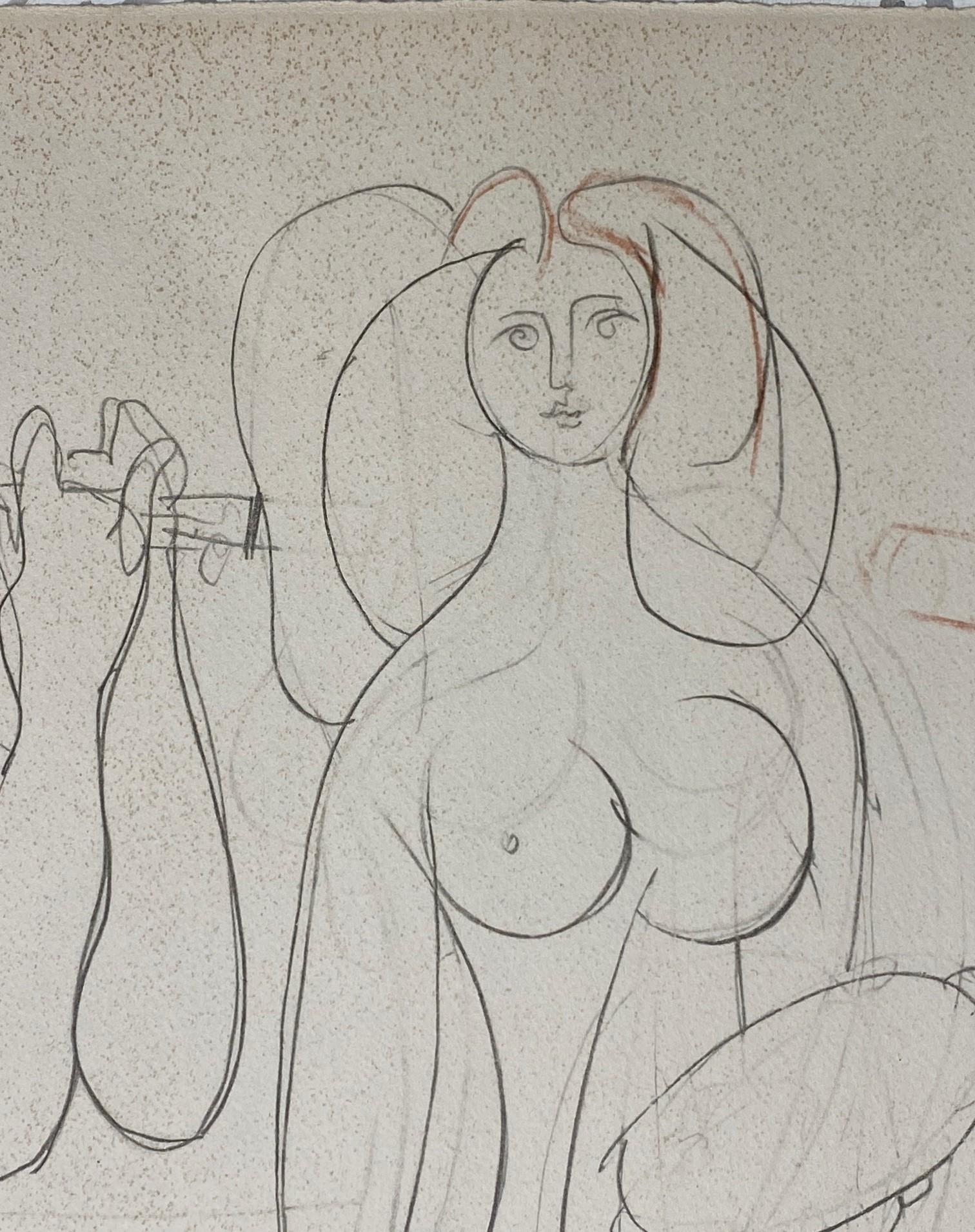 Paper Pablo Picasso Limited Ed. Lithograph From Portfolio Les Dessins D'Antibes, 1958 For Sale