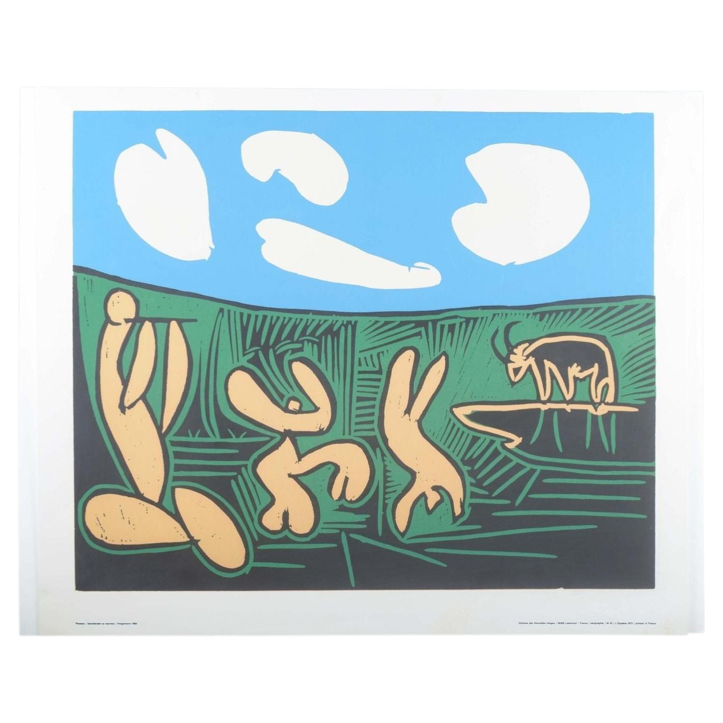 Pablo Picasso. Linocut on paper. “Bacchanale au taureau”. For Sale