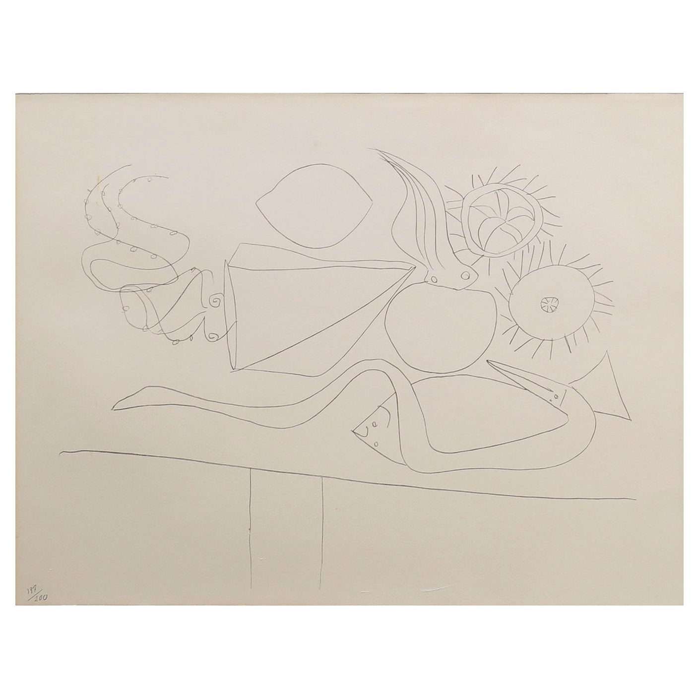 Pablo Picasso Lithograph, from "Mes dessins d
Antibes"