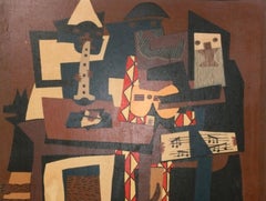 Pablo Picasso Lithograph on Panel Vintage Heydenryk Frame Mid Century Modern Art