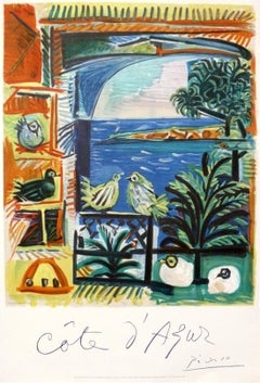 Pablo Picasso Lithographs 43" x 30" Mid Century Modern Abstract Art