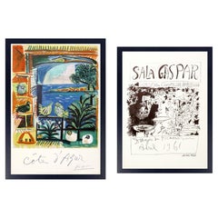 Pablo Picasso Lithographs 43" x 30" Mid Century Modern Abstract Art