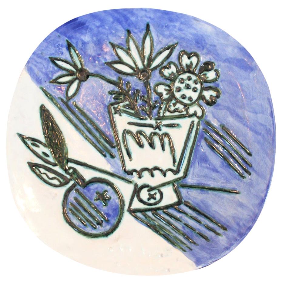 Pablo Picasso, Madoura Ceramic Plaque, Bouquet à la Pomme, 1956