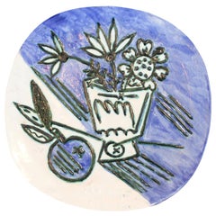 Pablo Picasso:: Madoura-Keramikplakette:: Blumenstrauß à la Pomme:: 1956