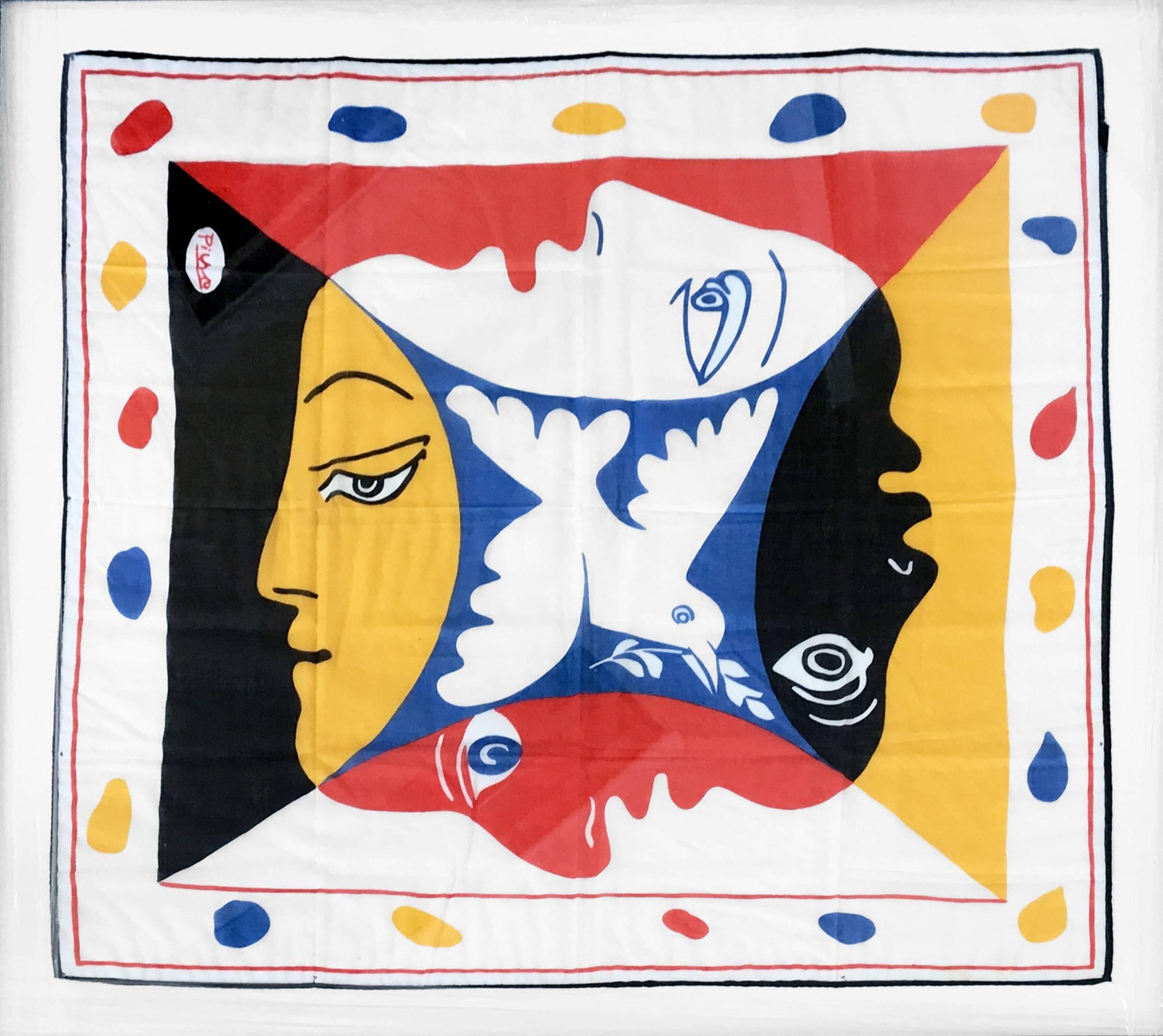 Foulard pour le Festival Mondial de la Jeunesse et des Etudiants pour la Paix - Mixed Media Art by Pablo Picasso