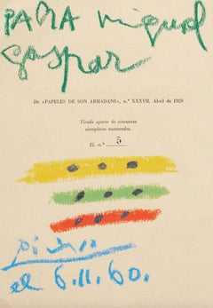 Pablo Picasso 'Para Miguel Gaspar' 1960