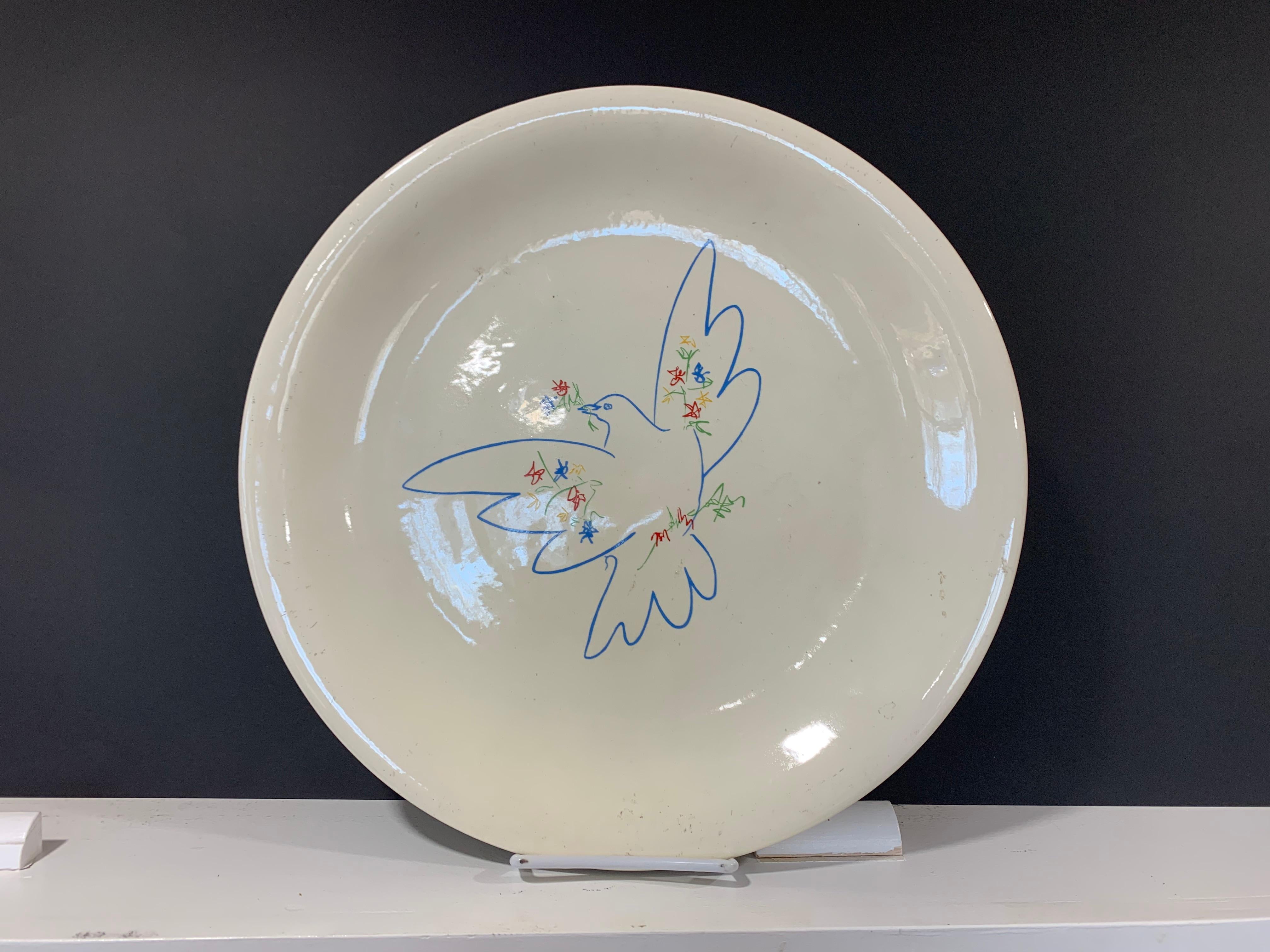 Picasso Peace Dove ceramic plate - Mixed Media Art by Pablo Picasso