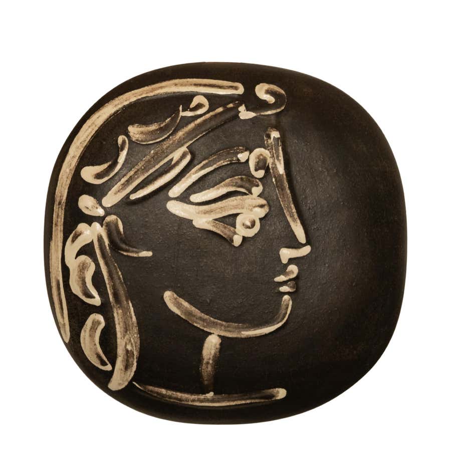 'Profil de Jacqueline' Ceramic Convex Madoura Pottery Wall Plaque A. Ramie 383