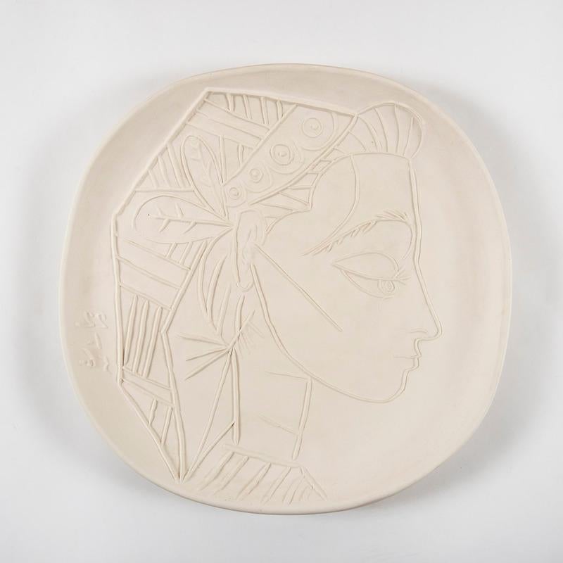Profil de Jacqueline, Pablo Picasso, Edition, 1950's, Monochrome, Design, Plate