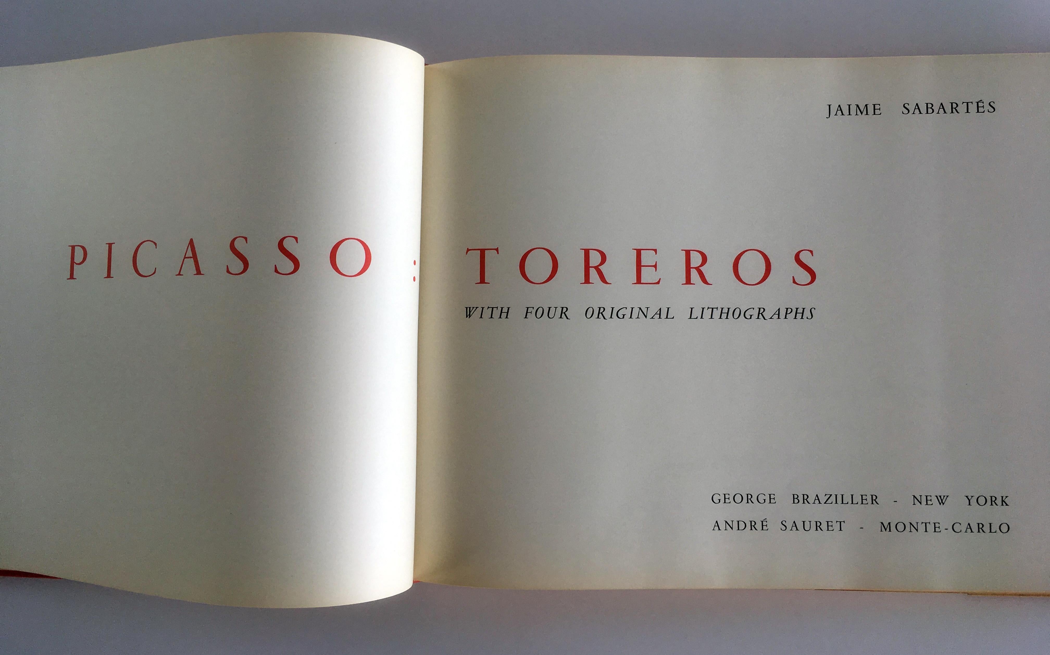 Toreros (4 Original Lithographs by Pablo Picasso and Jamie Sabartes) For Sale 2