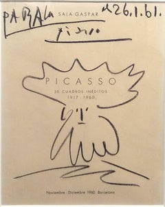 PICASSO.  Original drawing on paper. certificate. painting