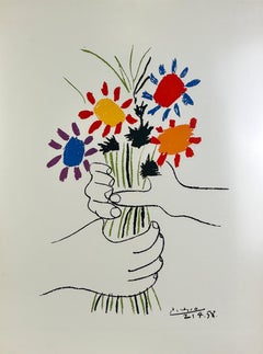 Color Lithograph “Bouquet de Fleurs” by Pablo Picasso, 1958