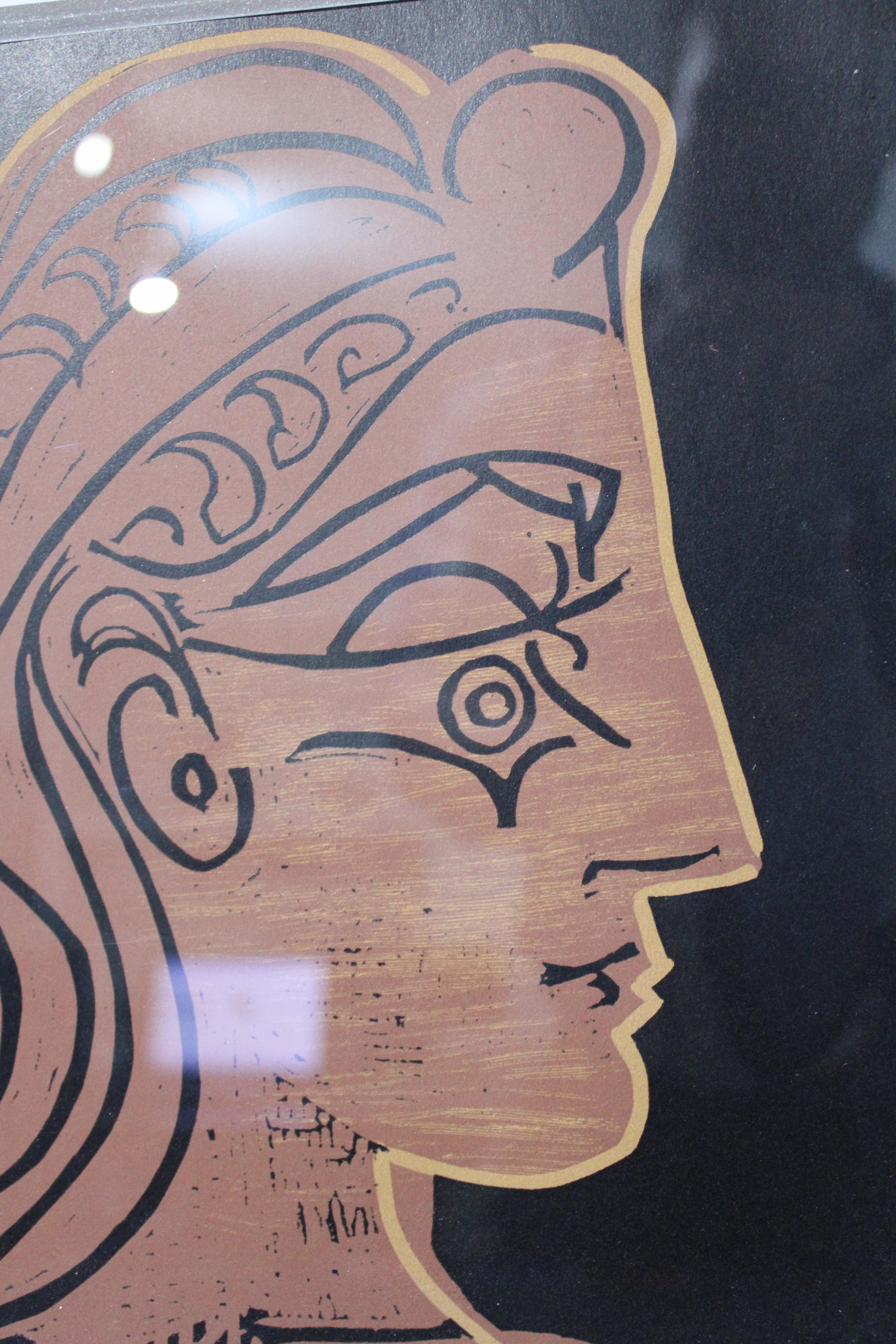 Picasso „Linoleum-Schliff“ Gerahmt – Painting von Pablo Picasso