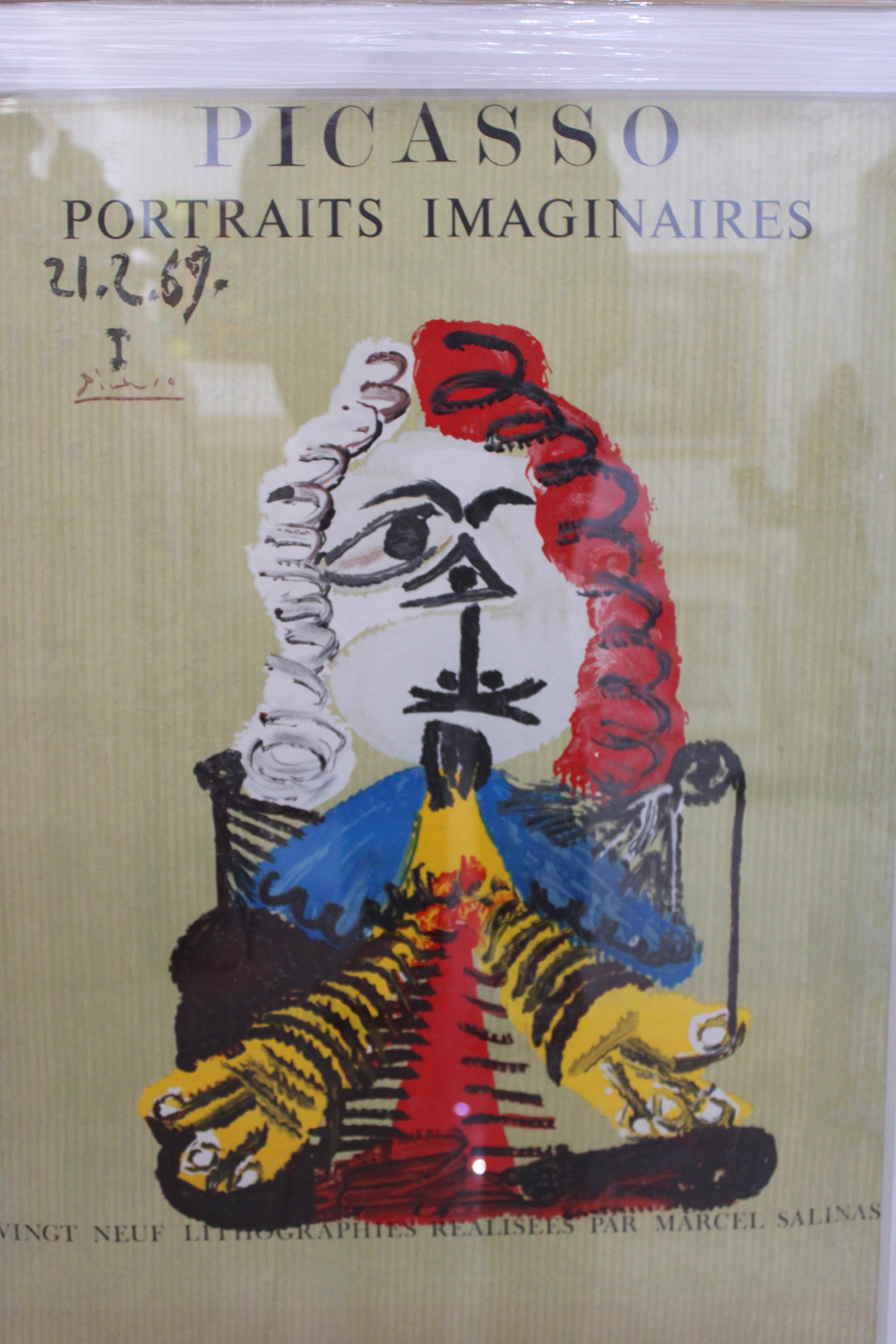 Pablo Picasso Abstract Painting - Picasso " LITHOGRAPHY" Imaginary Portraits Series Framed ( Cover Art )