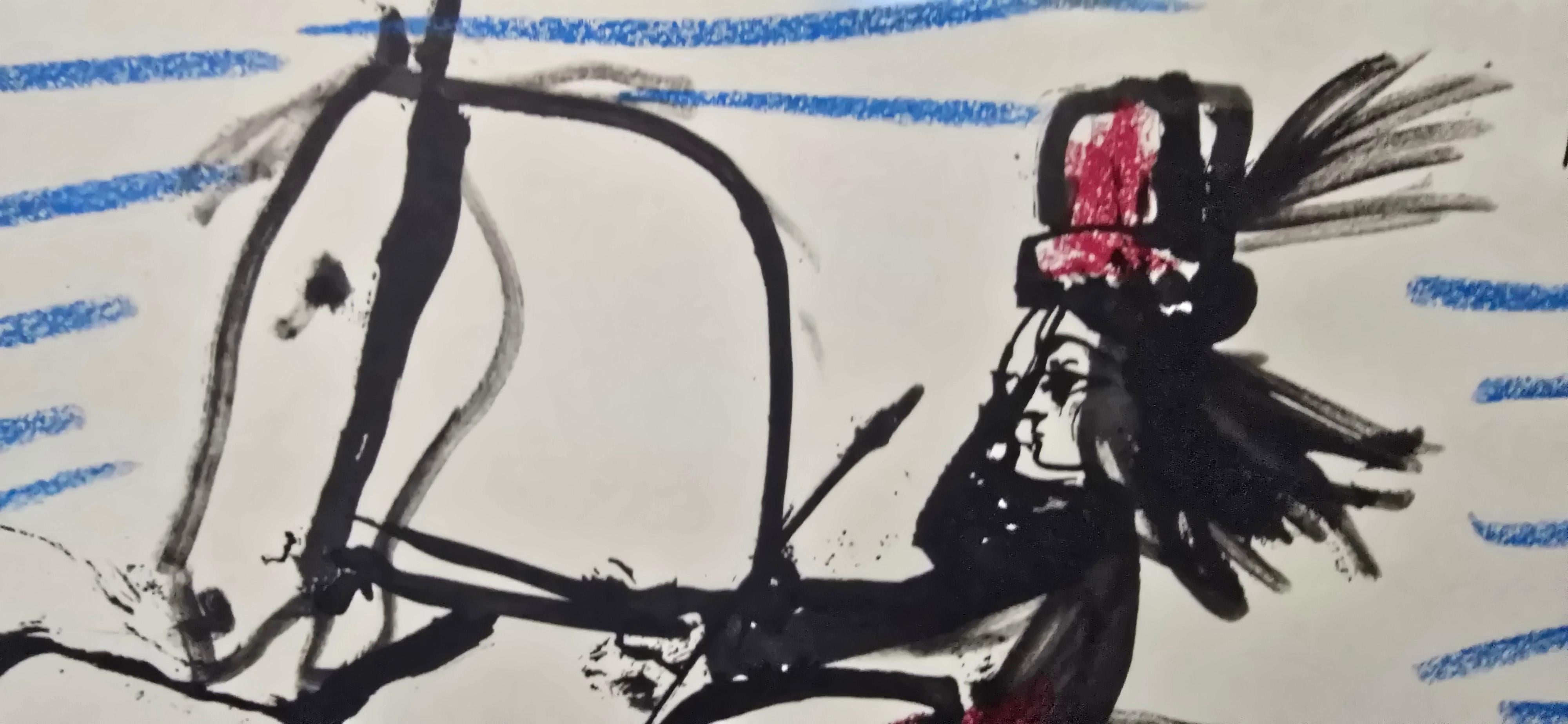 Este cautivador libro, titulado Toros y Toreros, presenta la icónica obra de Pablo Picasso, junto con el perspicaz texto del renombrado torero español Luis Miguel Dominguín. La portada muestra el estilo característico de Picasso, que combina colores