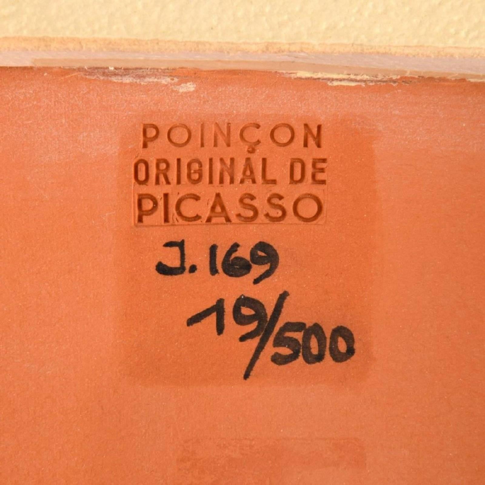 French Pablo Picasso Petit Carre Au Soleil Plaque 'A.R. 631' For Sale