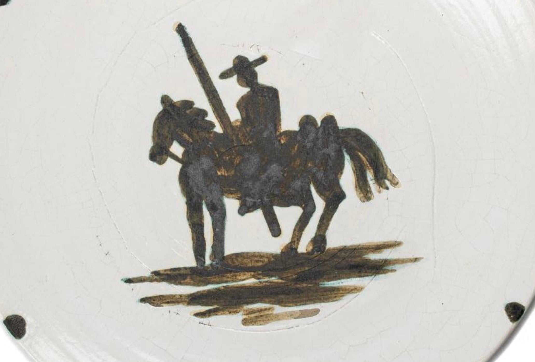 20th Century Pablo Picasso “Picador” Pottery Plate, Limited Edition, 1952 For Sale