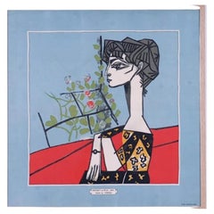 PABLO PICASSO Portrait of Mme. Z, 1943 on Silk