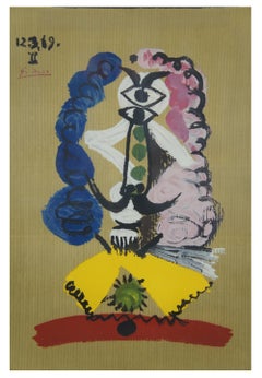 Pablo Picasso Portraits Imaginaries Lithograph 12.3.69 II 1969 Modern Abstract