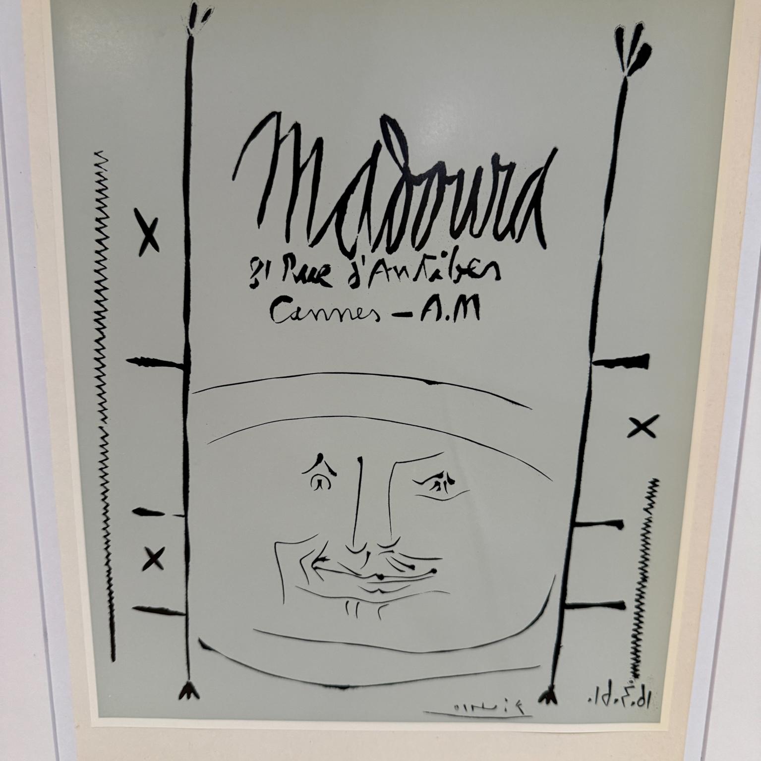 Papier Affiche de Pablo Picasso Galerie Madoura 1961 Cannes en vente