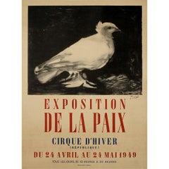 Affiche d'origine de 1949 pour l'exposition de la paix de Pablo Picasso