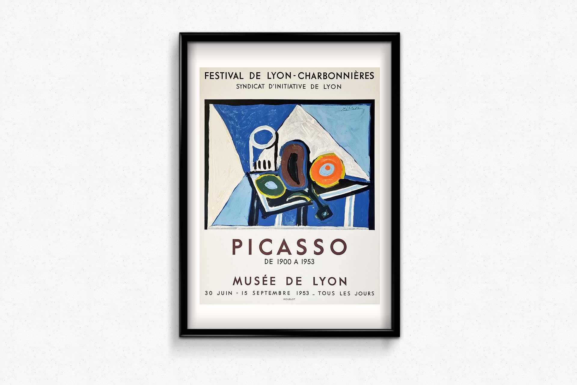 This incredibly beautiful and rare image was reproduced under Picasso's supervision by Henri Deschamps, one of his closest collaborator at the Mourlot Studio. It is based on a gouache, mounted on canvas, from 1946, that is entitled 