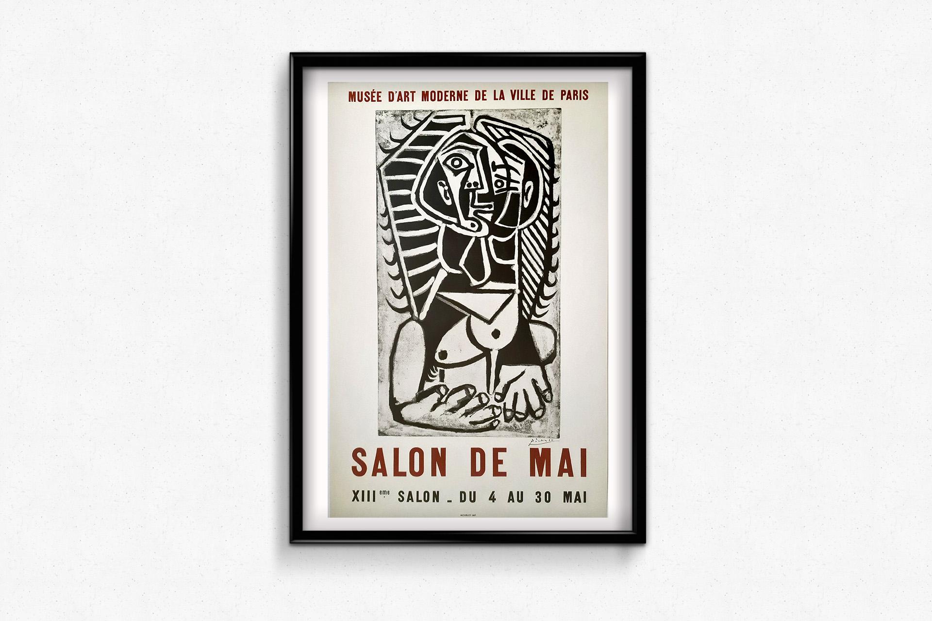 1956 poster was created for the XIIIème Salon de Mai by Pablo Picasso For Sale 1