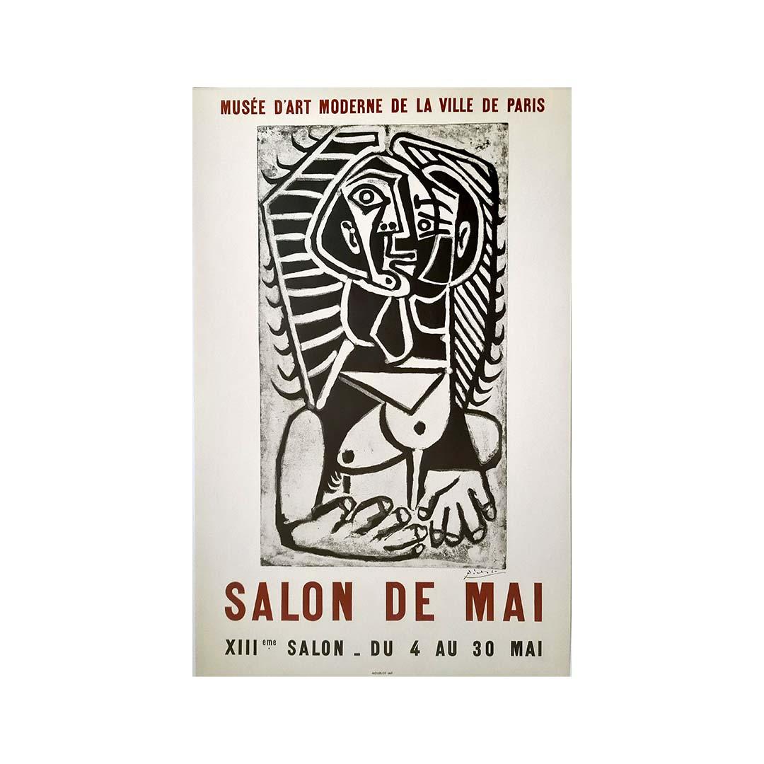 1956 poster was created for the XIIIème Salon de Mai by Pablo Picasso For Sale 3