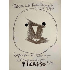 1958 Ausstellungsplakat Picasso in der Maison de la pensée Française
